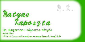matyas kaposzta business card